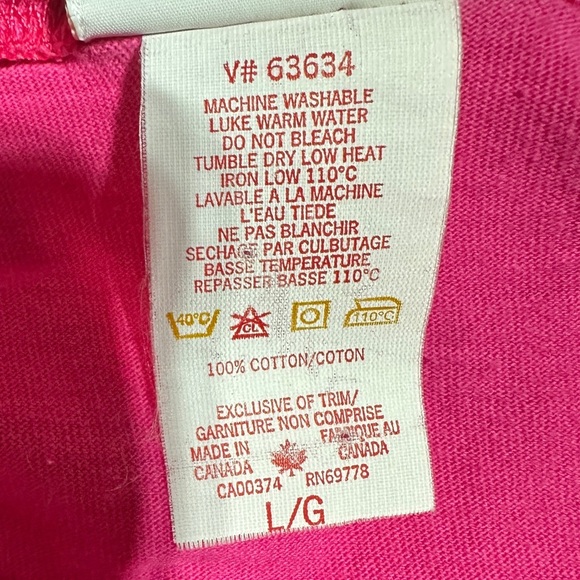 Vintage Northern Getaway Pink Tee Cartoon Ride Floral Print Canada Size Large - Picture 4 of 6